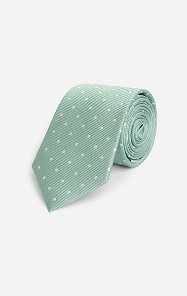 Sage Green Twill Polkadot Tie